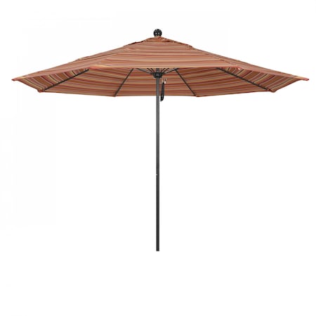 California Umbrella 11' Black Aluminum Market Patio Umbrella, Sunbrella Dolce Mango 194061333495